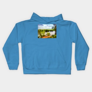 Landscape with a river Kids Hoodie